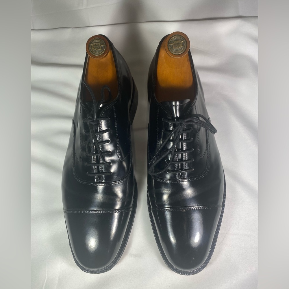 Johnston & Murphy Melton Black Dress Cap Toe Oxford Men’s Size 10 D 24-02981